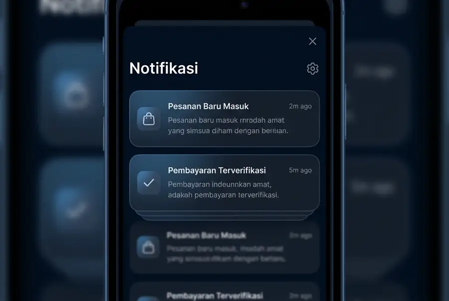 A notification panel showing the latest activity